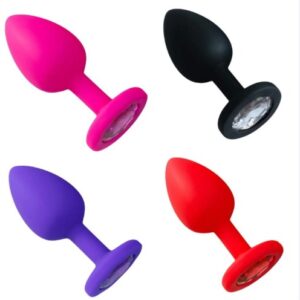 Plug Anal Em Silicone Com Pedra Tamanho P