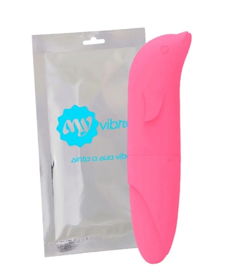 Vibrador Ponto G Formato Golfinho Aveludado Rosa